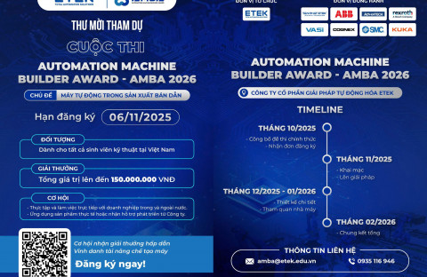 THƯ MỜI THAM DỰ CUỘC THI AUTOMATION MACHINE BUILDER AWARD (AMBA) MÙA 2